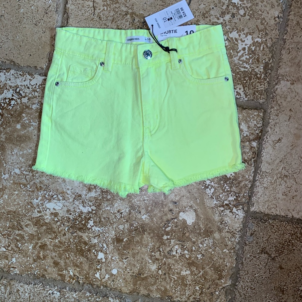 Neon lime green summer shorts